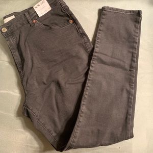 Topshop Washed Black Skinny Jeans
